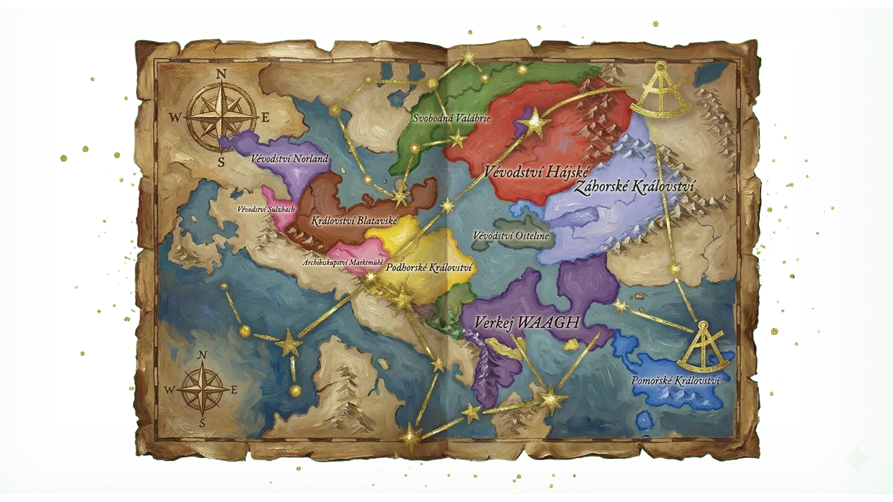 A white knight, painted dramatically